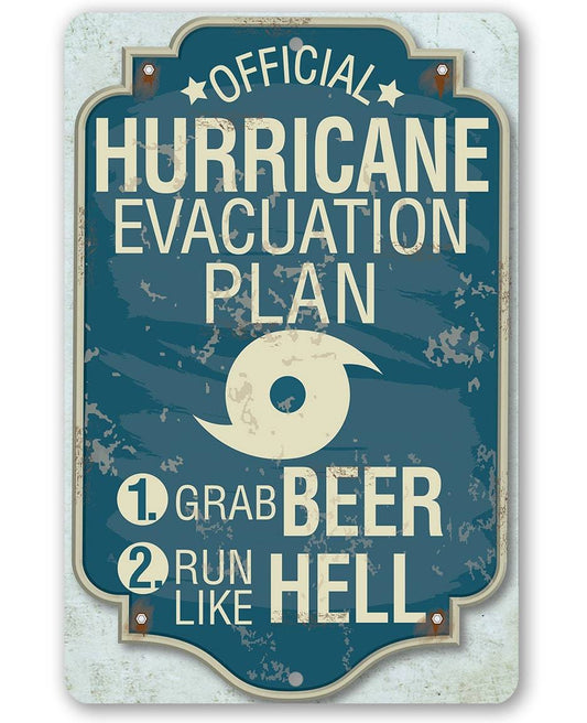 Hurricane Evacuation Plan - Metal Sign | Lone Star Art.