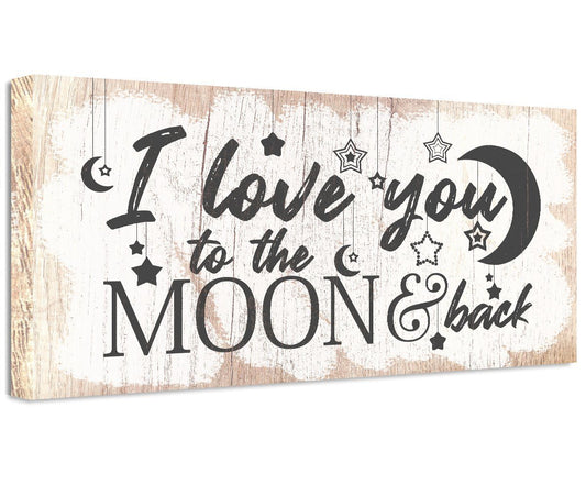 I Love You To The Moon And Back - Canvas | Lone Star Art.