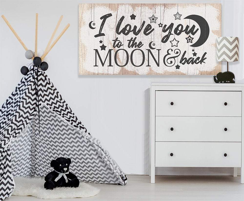 I Love You To The Moon And Back - Canvas | Lone Star Art.