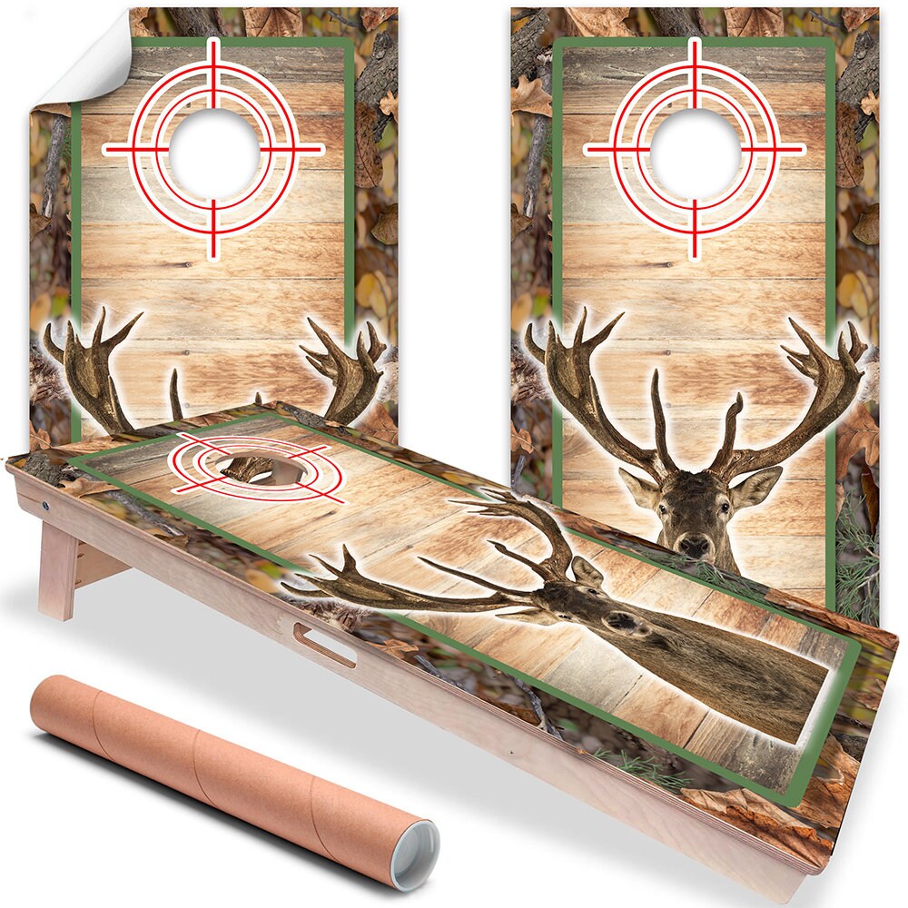 Set of 2 Corn Hole Decal, Deer Hunting Board Wrap, Professional Vinyl Cover Sticker, More Designs to Choose From This Shop