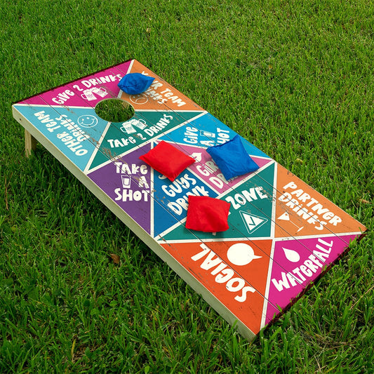 Cornhole Wraps for Boards Vinyl Decals (Set of 2) Drinking Game-25+ Designs Corn Hole Bean Bag Toss Wrap Stickers Skins(Boards Not Included)