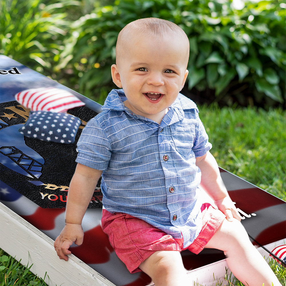 Cornhole Board Wraps & Decals for Boards Set of 2 Corn Hole Decal, 25+ Designs Skins Professional Covers Sticker Vinyl POW MIA American Flag