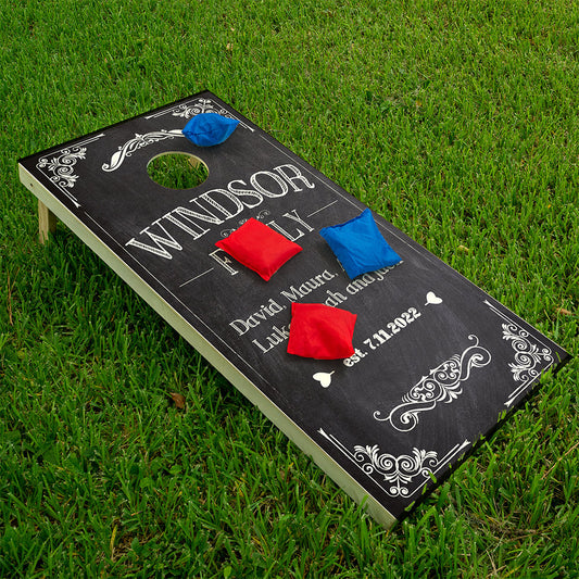 Personalized - Cornhole Wraps for Boards Vinyl Decals (Set of 2) Family Names - Bean Bag Toss Wrap Stickers Skins (Boards Not Included)