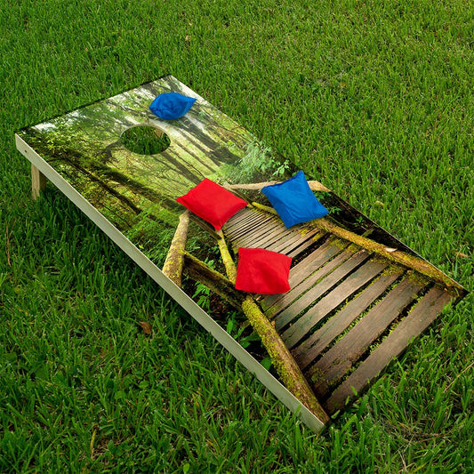 Set of 2 Corn Hole Decal, Misty Rainforest Board Wrap, Professional Vinyl Cover Sticker, More Designs to Choose From This Shop