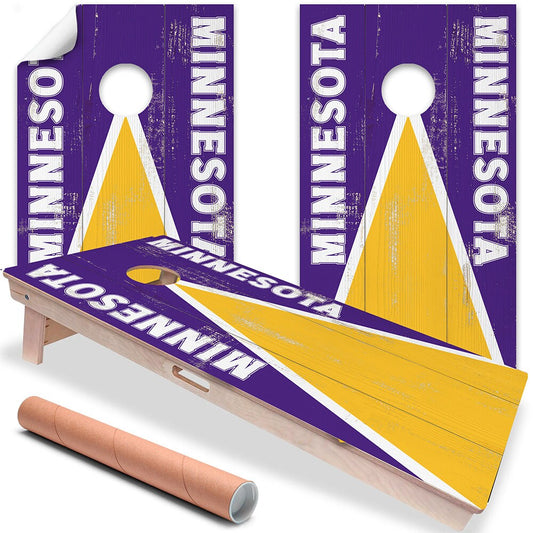 Cornhole Board Wraps and Decals for Boards Set of 2 Skins Professional Vinyl Covers Sticker - Minnesota Football Tailgating Decal