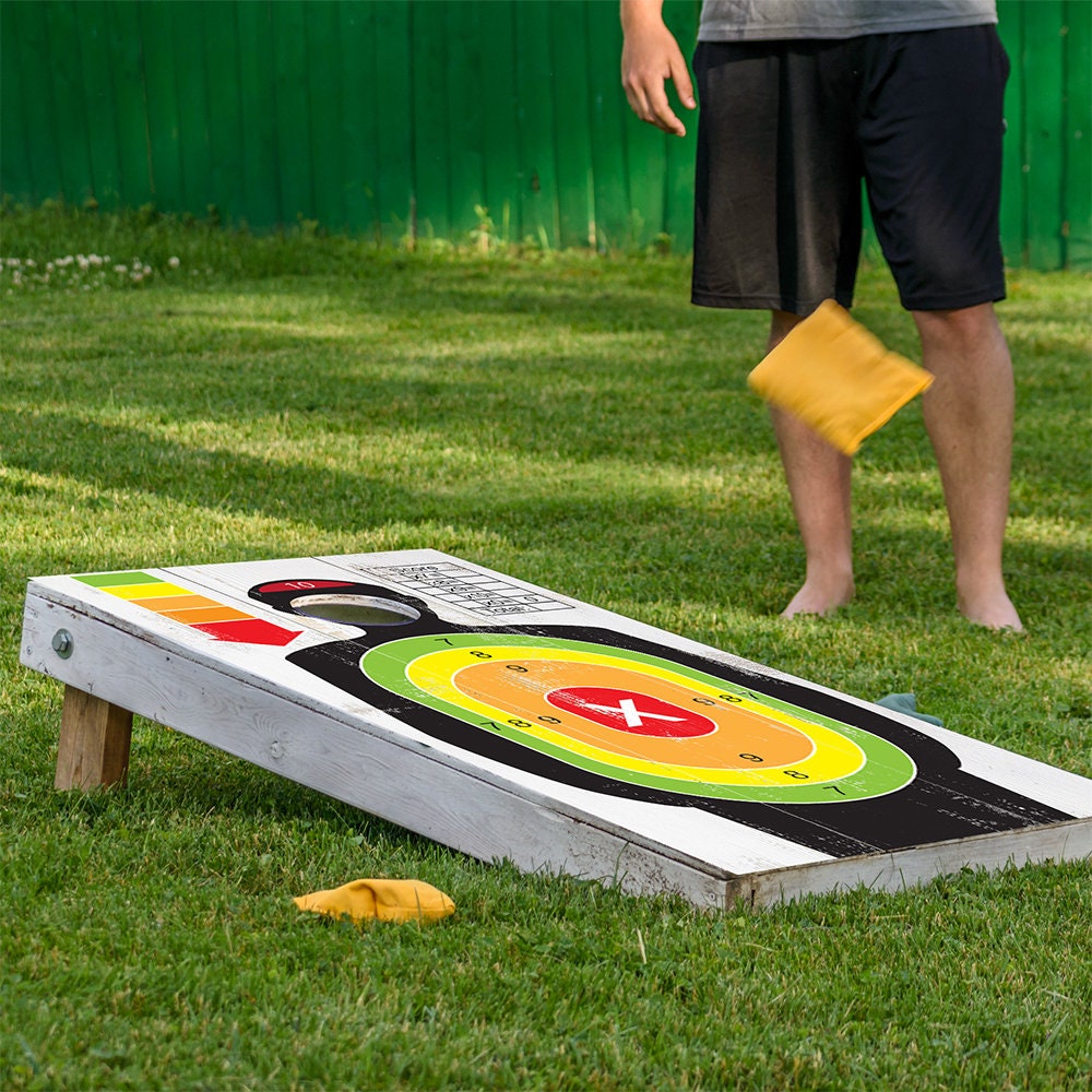 Shooting Target Cornhole Wrap Laminated 3M Vinyl Wrap Set - UV Protected Shooting Target Cornhole Wrap Laminated 3M Vinyl Wrap Set - UV Protected