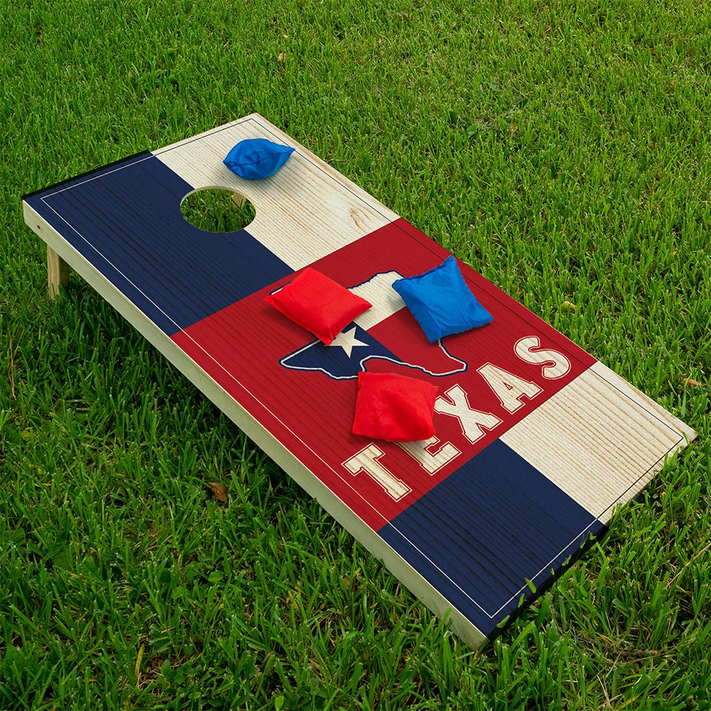 Cornhole Board Wraps and Decals for Boards Set of 2 Skins Professional Vinyl Covers Sticker - Texas State Football Tailgating Decal
