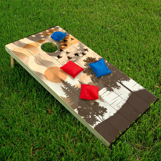 Set of 2 Corn Hole Decal, USA American Flag Ducks Flying Board Wrap, Professional Vinyl Cover Sticker, More Designs to Choose From This Shop