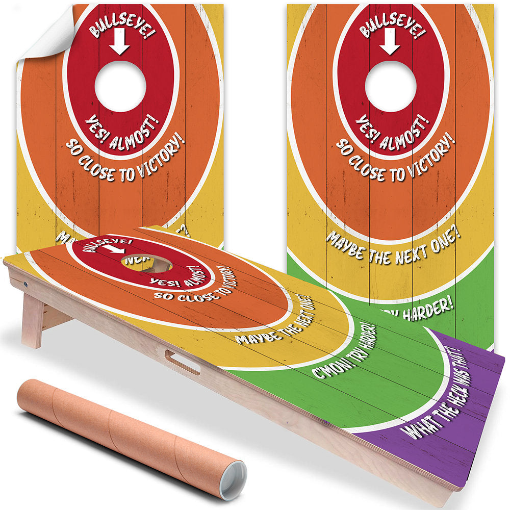 Cornhole Wraps for Boards Vinyl Decals(Set of 2)Challenge Circles - 25+ Designs Corn Hole Bag Toss Wrap Stickers Skins (Boards Not Included)