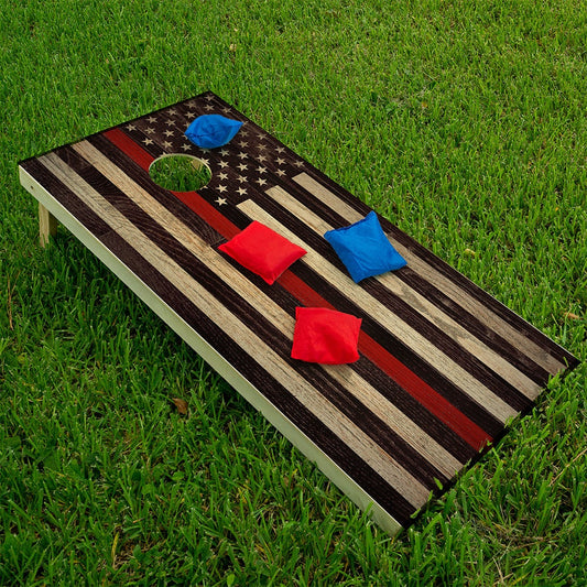 Cornhole Wrap for Boards Vinyl Decals Set of 2-25+ Designs Corn Hole Bean Bag Toss Wrap Sticker Skin Board Not Included Fire Fighter Support