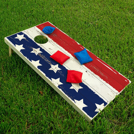 Cornhole Wraps for Boards Vinyl Decals Set of 2-25+ Designs Corn Hole Bean Bag Toss Wrap Sticker Skins Boards Not Included Stars and Stripes