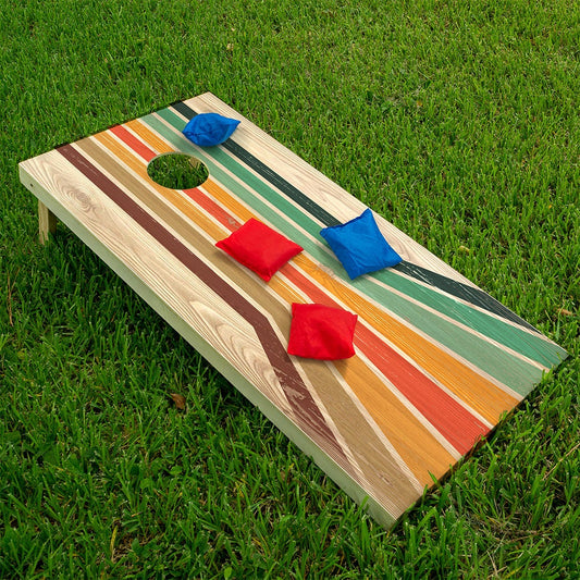 Cornhole Board Wraps and Decals for Boards Set of 2 Skins Professional Vinyl Covers Sticker - Carnival Slide Colorful Cabin Lakehouse Decal