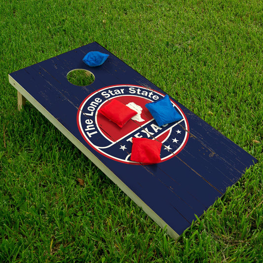 Cornhole Board Wraps and Decals for Boards Set of 2 Skins Professional Vinyl Covers Sticker - Texas in Dark Blue Football Tailgating Decal