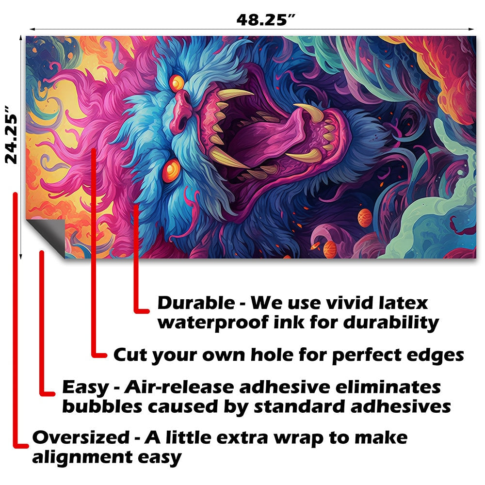 Cornhole Board Wraps and Decals for Boards Set of 2 Skins Professional Vinyl Covers Sticker - Fantasy Mythical Anime Beasts Art Decal