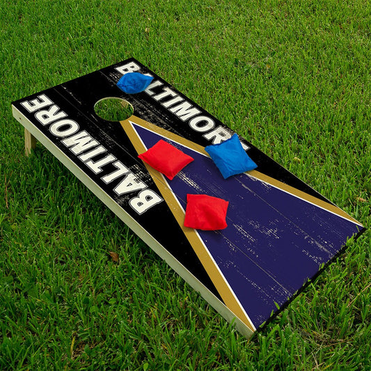 Cornhole Board Wraps and Decals for Boards Set of 2 Skins Professional Vinyl Covers Sticker - Baltimore Ravens Football Tailgating Decal