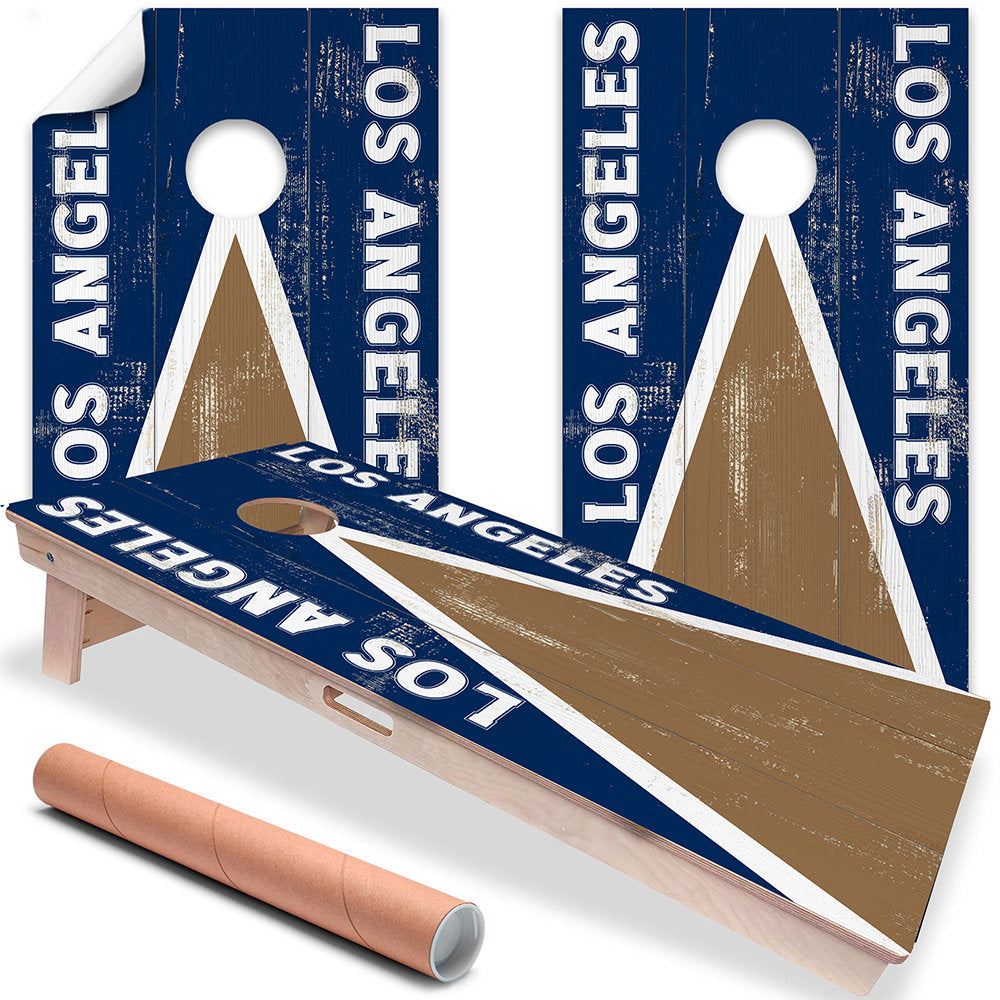 Cornhole Board Wraps and Decals for Boards Set of 2 Skins Professional Vinyl Covers Sticker - Los Angeles Rams Football Tailgating Decal