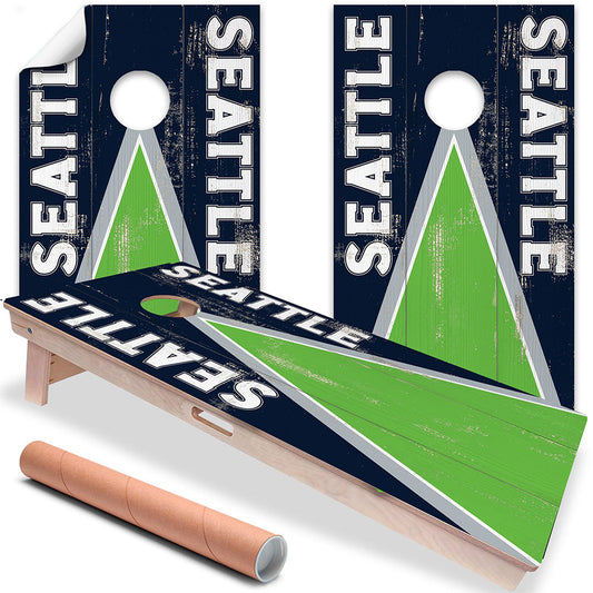 Cornhole Board Wraps and Decals for Boards Set of 2 Skins Professional Vinyl Covers Sticker - Seattle Seahawks Football Tailgating Decal