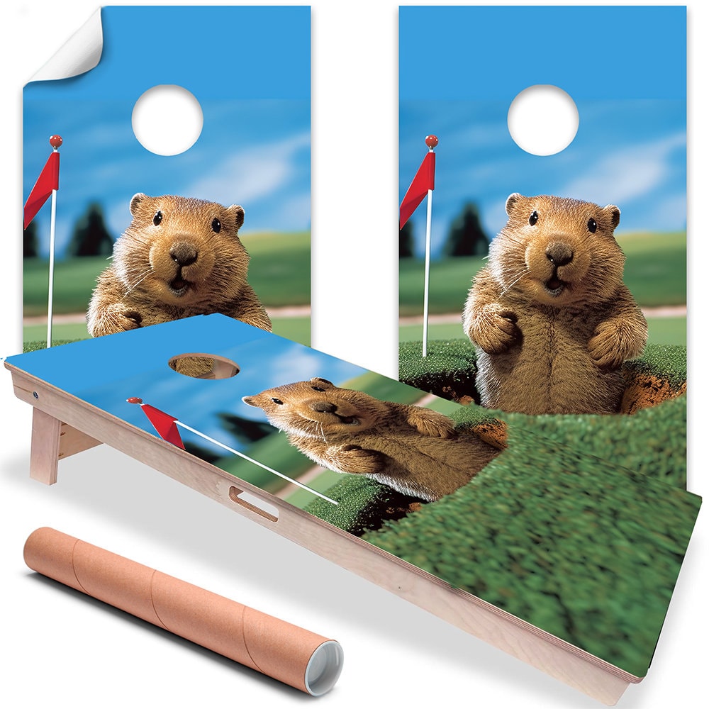 Cornhole Board Wraps and Decals for Boards Set of 2 Skins Professional Vinyl Sticker - Gopher Golf House Decal