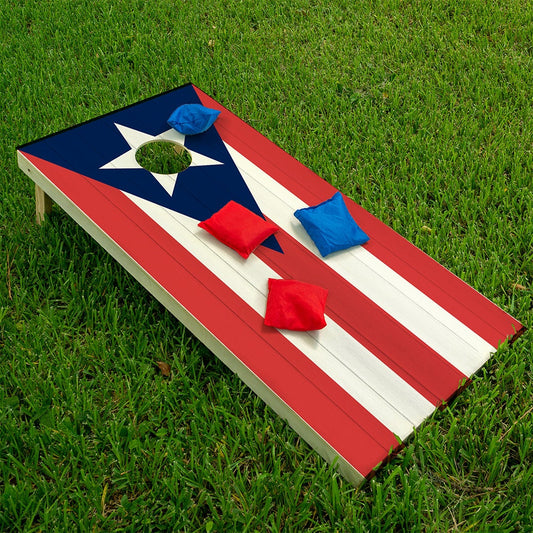Cornhole Board Wraps and Decals for Boards Set of 2 Skins Professional Vinyl Covers Sticker - Puerto Rican Flag Art Decal