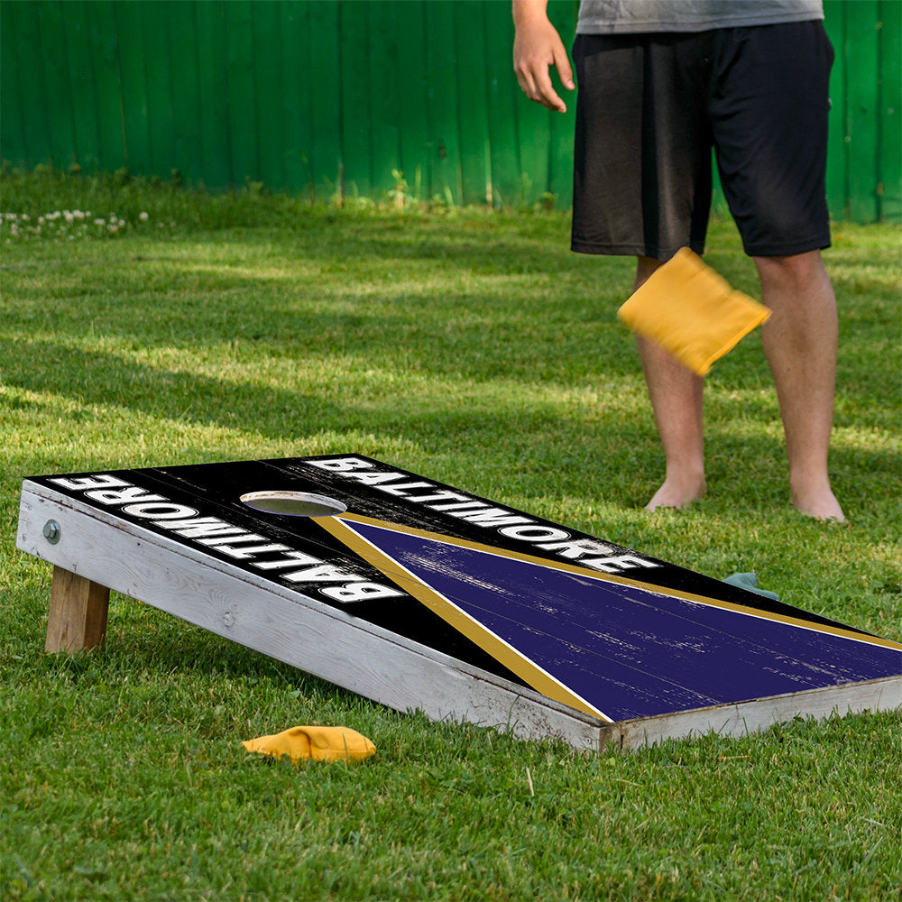 Cornhole Board Wraps and Decals for Boards Set of 2 Skins Professional Vinyl Covers Sticker - Baltimore Ravens Football Tailgating Decal