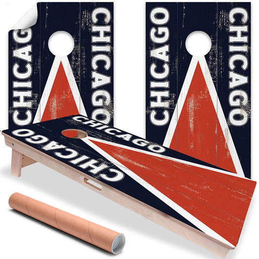 Cornhole Board Wraps and Decals for Boards Set of 2 Skins Professional Vinyl Covers Sticker - Chicago Bears Football Tailgating Decal