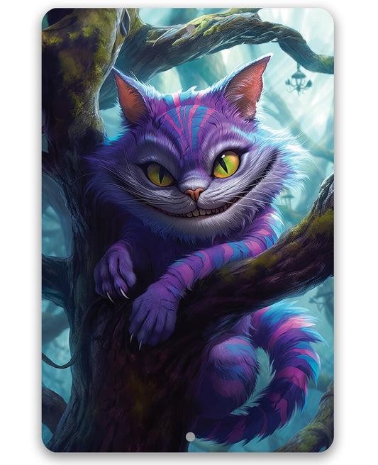 Alice In Wonderland - Cheshire Cat - 8" x 12" or 12" x 18" Aluminum Tin Awesome Metal Poster