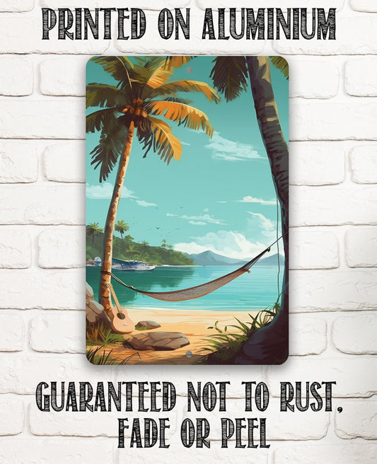 Tin - Another Day in Paradise - Beach House and Summer Surfing Decor - Durable Metal Sign - 8" x 12" or 12" x 18" Use Indoor/Outdoor - Gift