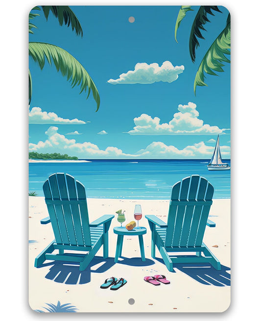 Tin - Another Day in Paradise - Great Beach and Nautical Decor - Durable Metal Sign - 8" x 12" or 12" x 18" Use Indoor/Outdoor - Gift