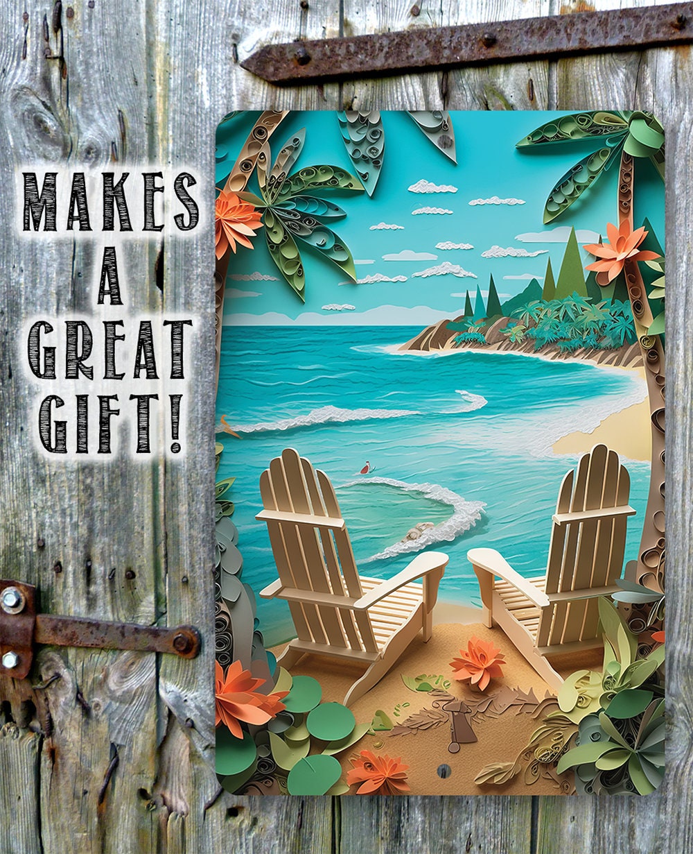 Tin - Beach Dreams - Great Beach and Nautical Decor - Durable Metal Sign - 8" x 12" or 12" x 18" Use Indoor/Outdoor -Great Housewarming Gift