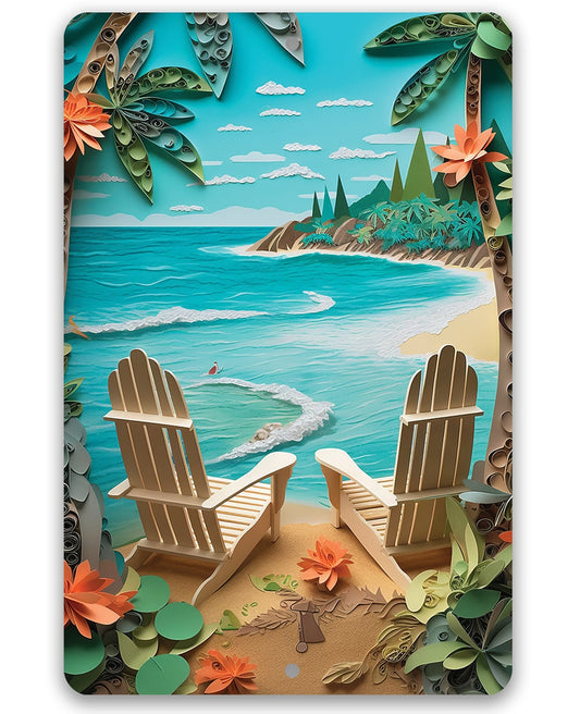 Tin - Beach Dreams - Great Beach and Nautical Decor - Durable Metal Sign - 8" x 12" or 12" x 18" Use Indoor/Outdoor -Great Housewarming Gift