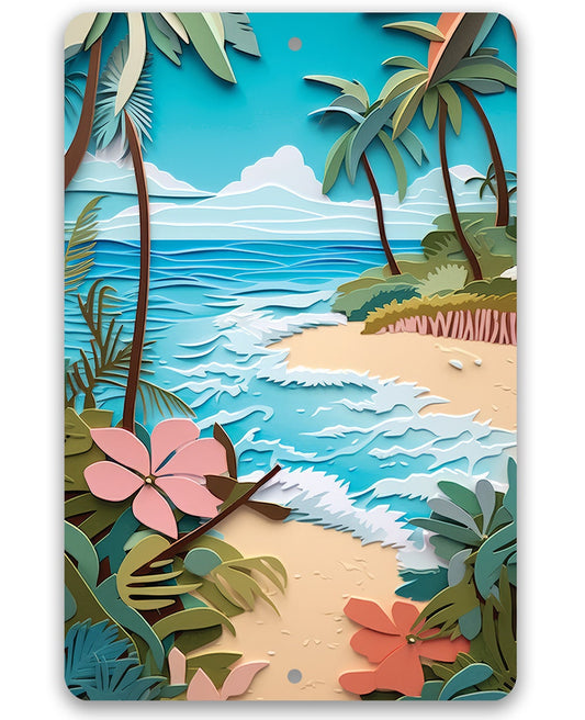 Tin - Beach Dreams - Beach House and Summer Surfing Decor - Durable Metal Sign - 8" x 12" or 12" x 18" Use Indoor/Outdoor -Housewarming Gift