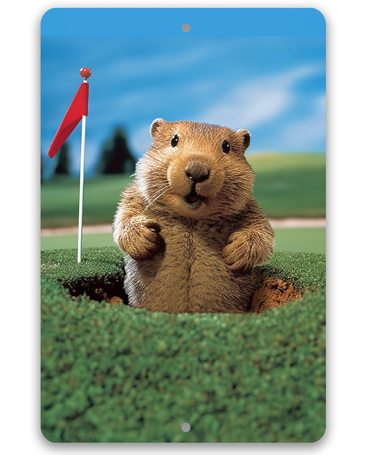 Tin-Metal Sign- Gopher Golf - 8"x12" or 12"x18" Use Indoor/Outdoor - Kid's Playroom, Nursery, Backyard Playground Decor and Baby Shower Gift