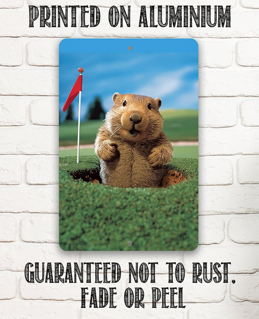 Tin-Metal Sign- Gopher Golf - 8"x12" or 12"x18" Use Indoor/Outdoor - Kid's Playroom, Nursery, Backyard Playground Decor and Baby Shower Gift