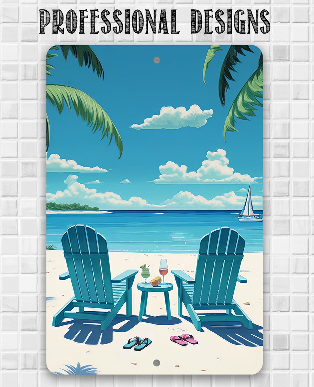 Tin - Another Day in Paradise - Great Beach and Nautical Decor - Durable Metal Sign - 8" x 12" or 12" x 18" Use Indoor/Outdoor - Gift