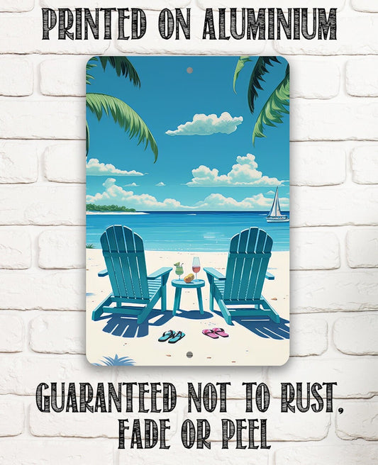 Tin - Another Day in Paradise - Great Beach and Nautical Decor - Durable Metal Sign - 8" x 12" or 12" x 18" Use Indoor/Outdoor - Gift