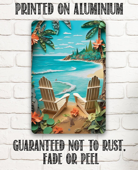 Tin - Beach Dreams - Great Beach and Nautical Decor - Durable Metal Sign - 8" x 12" or 12" x 18" Use Indoor/Outdoor -Great Housewarming Gift