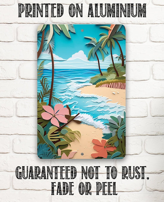 Tin - Beach Dreams - Beach House and Summer Surfing Decor - Durable Metal Sign - 8" x 12" or 12" x 18" Use Indoor/Outdoor -Housewarming Gift