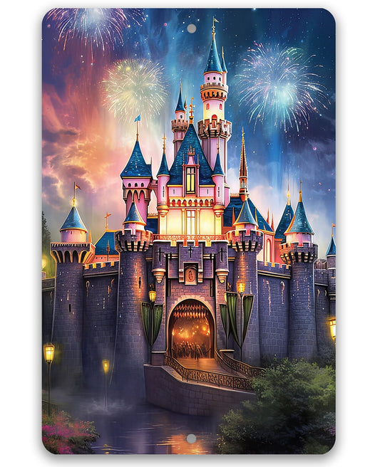 Tin - Disney Magic Castle - Metal Sign - 8"x12"/12"x18"- indoor/outdoor - Theme Park, Home, Playroom, Nursery, Kids Room Display, and Gift