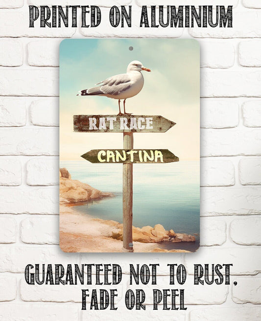 Tin - Rat Race, Cantina - Great Beach and Nautical Decor - Durable Metal Sign - 8" x 12" or 12" x 18" Use Indoor/Outdoor - Housewarming Gift