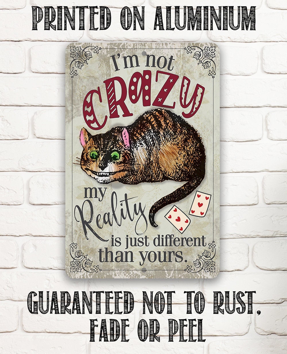 I'm Not Crazy, My Reality is Just Different Than Yours - 8" x 12" or 12" x 18" Aluminum Tin Awesome Metal Poster Lone Star Art 