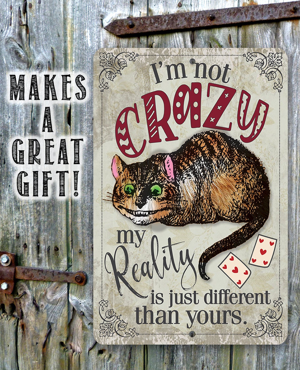 I'm Not Crazy, My Reality is Just Different Than Yours - 8" x 12" or 12" x 18" Aluminum Tin Awesome Metal Poster Lone Star Art 