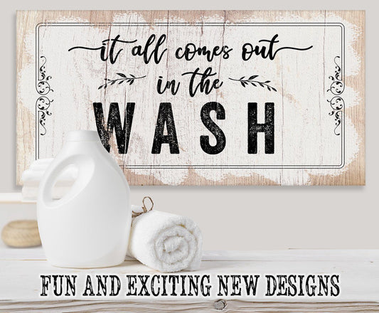 It All Comes Out In The Wash - Canvas | Lone Star Art.