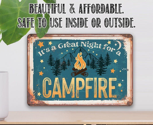 It's A Great Night for a Campfire - Metal Sign Metal Sign Lone Star Art