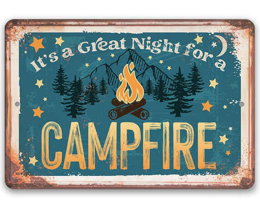It's A Great Night for a Campfire - Metal Sign Metal Sign Lone Star Art 