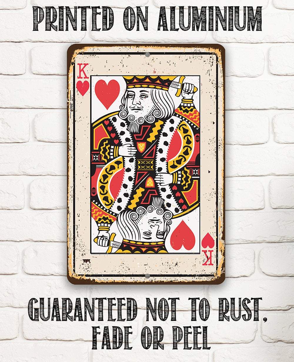 King of Hearts Card - Metal Sign | Lone Star Art.