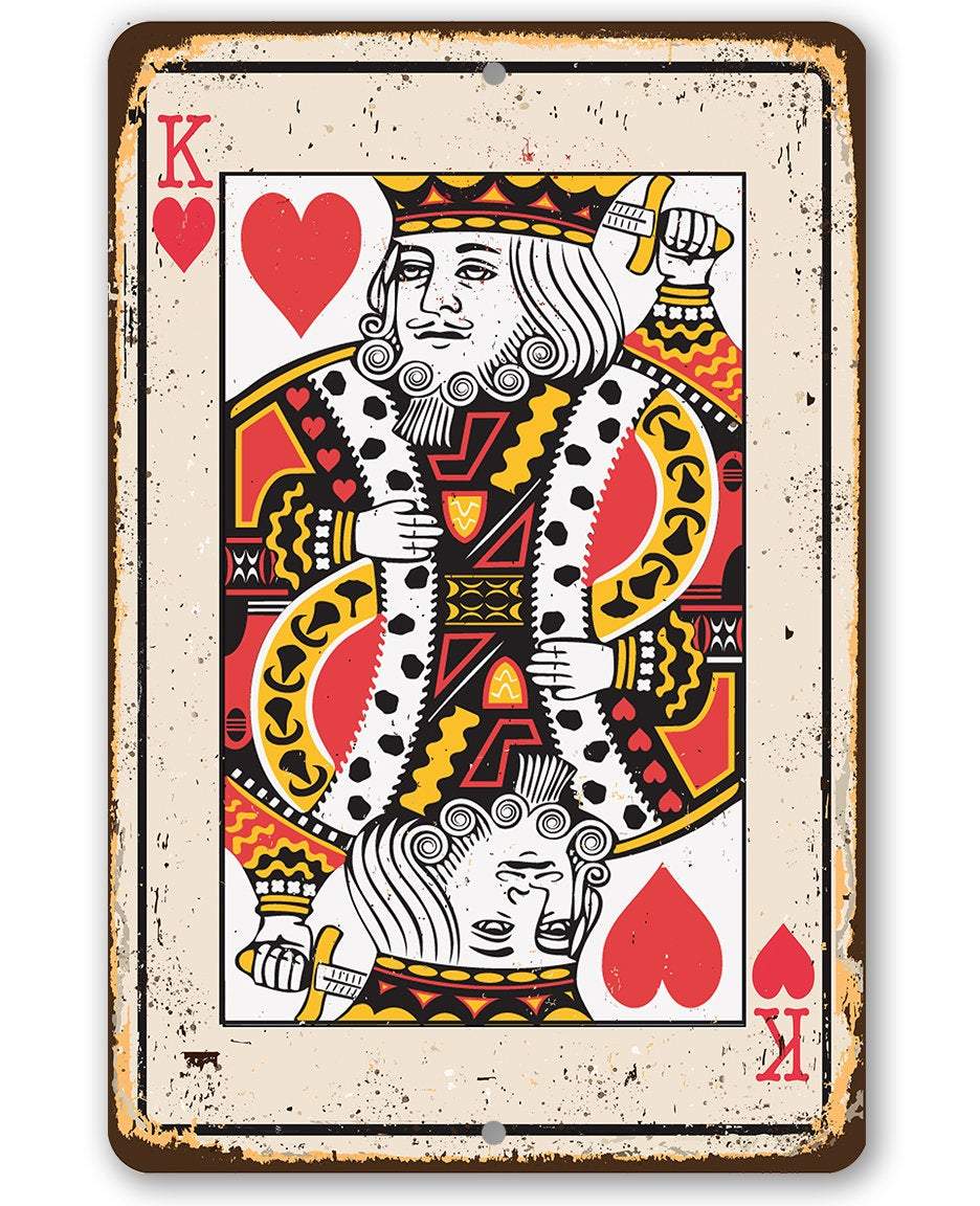 King of Hearts Card - Metal Sign | Lone Star Art.