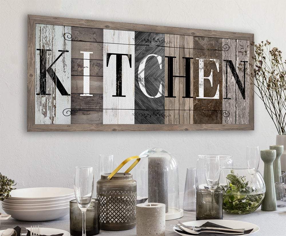 Kitchen in Multi Pattern - Canvas | Lone Star Art.