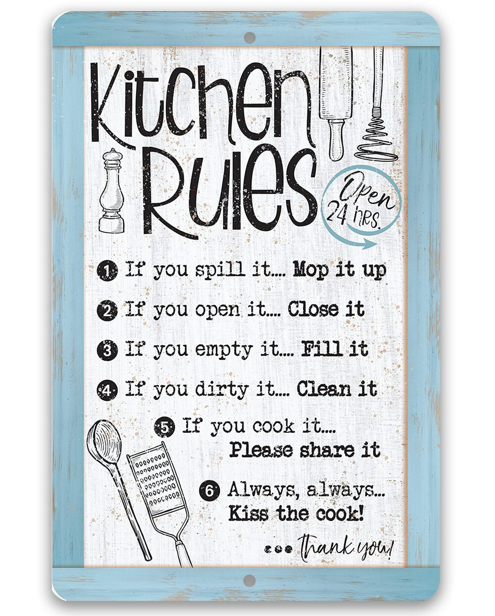 kitchen-rules-open-24-hrs-metal-sign-lone-star-art for Free Printable Kitchen Rules Printable Kitchen Rules, Open 24 Hrs. - Metal Sign - Lone Star Art for Free Printable Kitchen Rules Printable