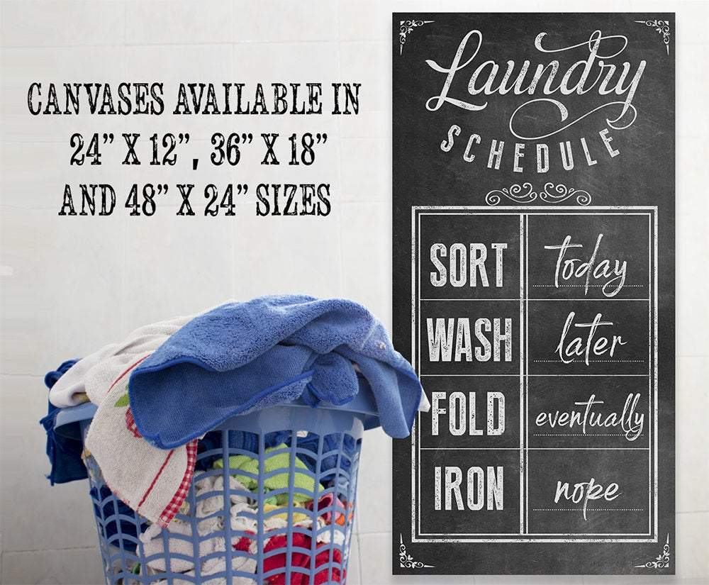 Laundry Schedule - Canvas | Lone Star Art.