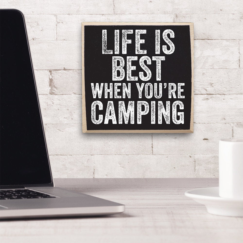 Life is Best When You're Camping - Rustic Wooden Sign - Great Decor and Gift for Campers Lone Star Art 